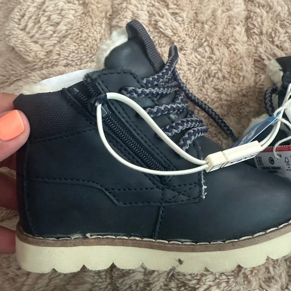 Zara Kids Toddler/Baby Boots NWT Navy Blue, Lined Size 4 1/2